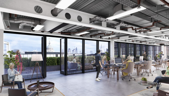 20 Farringdon Street - Office Interior, alternative ceiling option for Level 11
